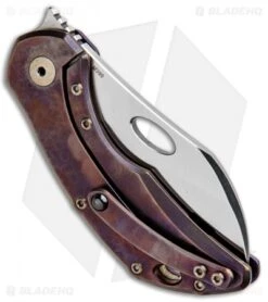 Olamic Cutlery Busker Largo Knife Jeweled Purple Ti/MOP (2.5" Satin) 6 Olamic Cutlery Busker Largo Knife Jeweled Purple Ti/MOP (2.5" Satin) -Blade Vault Olamic Cutlery Busker Largo Jeweled Purple Ti MOP Satin BHQ 91578 jr side