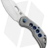 Olamic Cutlery Busker Largo Knife Orange Peel Ti / Blue Holes (2.5" Satin) 375L