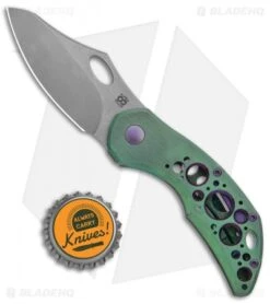 Olamic Cutlery Busker Semper Acid Rain Kinetic Rainforest Green (2.5" Gray) -Blade Vault Olamic Cutlery Busker Semper FL Acid Rain Kinetic Rainforest Green Darkwash BHQ 116078 jr bottlecap