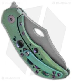 Olamic Cutlery Busker Semper Acid Rain Kinetic Rainforest Green (2.5" Gray) -Blade Vault Olamic Cutlery Busker Semper FL Acid Rain Kinetic Rainforest Green Darkwash BHQ 116078 jr side