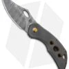Olamic Cutlery Busker Semper Frame Lock Knife Blasted 3-Hole Ti (2.5" Damasteel)