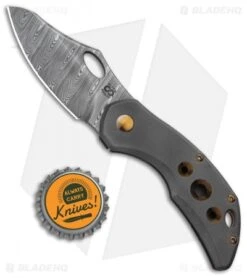 Olamic Cutlery Busker Semper Frame Lock Knife Blasted 3-Hole Ti (2.5" Damasteel) 7 Olamic Cutlery Busker Semper Frame Lock Knife Blasted 3-Hole Ti (2.5" Damasteel) -Blade Vault Olamic Cutlery Busker Semper FL Blasted 3 Hole Ti Damasteel BHQ 97085 jr bottlecap