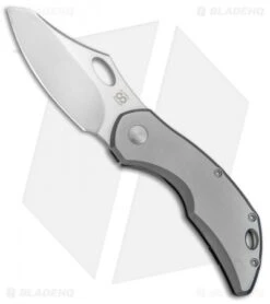 Olamic Cutlery Busker Semper Frame Lock Knife Blasted Ti (2.5" Satin)