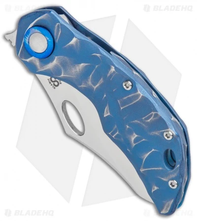 Olamic Cutlery Busker Semper Knife Blue Seabed Rocks Ti (2.5" Satin) 2 Olamic Cutlery Busker Semper Knife Blue Seabed Rocks Ti (2.5" Satin) - Image 2