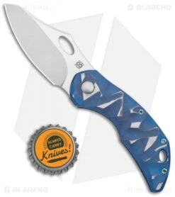 Olamic Cutlery Busker Semper Frame Lock Knife Blue Seabed Rocks Ti (2.5" Satin) -Blade Vault Olamic Cutlery Busker Semper FL Blue Seabed Rocks Ti Satin BHQ 115997 jr bottlecap