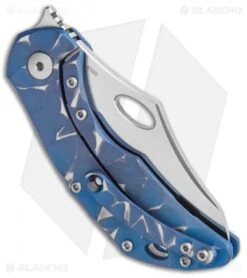 Olamic Cutlery Busker Semper Frame Lock Knife Blue Seabed Rocks Ti (2.5" Satin) -Blade Vault Olamic Cutlery Busker Semper FL Blue Seabed Rocks Ti Satin BHQ 115997 jr side