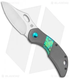 Olamic Cutlery Busker Semper Frame Lock Knife Dark Ti / Timascus (2.5" Satin)