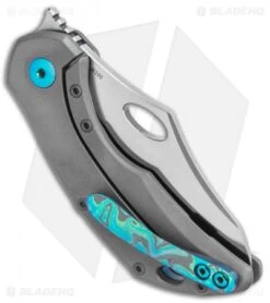 Olamic Cutlery Busker Semper Frame Lock Knife Dark Ti / Timascus (2.5" Satin) 6 Olamic Cutlery Busker Semper Frame Lock Knife Dark Ti / Timascus (2.5" Satin) -Blade Vault Olamic Cutlery Busker Semper FL Dark Ti Timascus Satin BHQ 116079 jr side