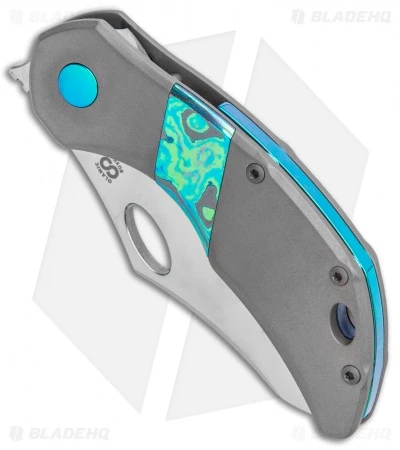 Olamic Cutlery Busker Semper Frame Lock Knife Dark Ti / Timascus (2.5" Satin) 2 Olamic Cutlery Busker Semper Frame Lock Knife Dark Ti / Timascus (2.5" Satin) - Image 2