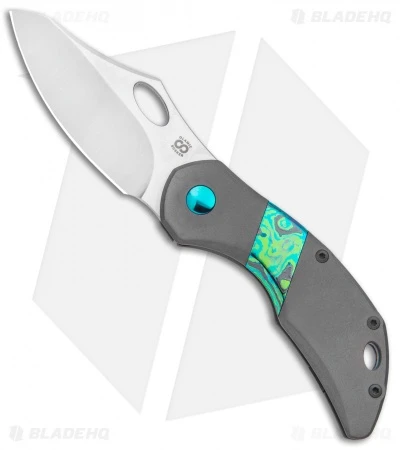 Olamic Cutlery Busker Semper Frame Lock Knife Dark Ti / Timascus (2.5" Satin) 1 Olamic Cutlery Busker Semper Frame Lock Knife Dark Ti / Timascus (2.5" Satin)