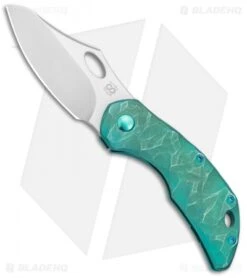 Olamic Cutlery Busker Semper Frame Lock Knife Green Seabed Ti (2.5" Satin)