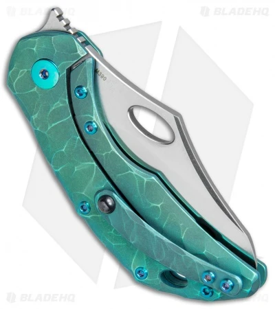 Olamic Cutlery Busker Semper Frame Lock Knife Green Seabed Ti (2.5" Satin) 3 Olamic Cutlery Busker Semper Frame Lock Knife Green Seabed Ti (2.5" Satin) - Image 3