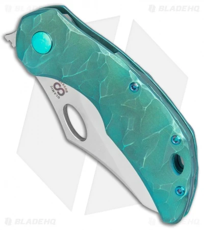 Olamic Cutlery Busker Semper Frame Lock Knife Green Seabed Ti (2.5" Satin) 2 Olamic Cutlery Busker Semper Frame Lock Knife Green Seabed Ti (2.5" Satin) - Image 2