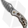 Olamic Cutlery Busker Semper Frame Lock Knife Jeweled Acid Rain (2.5" Damasteel)