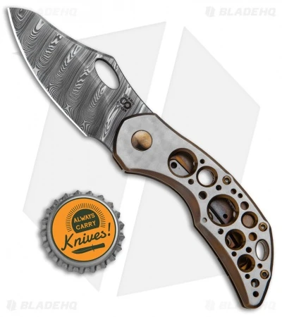 Olamic Cutlery Busker Semper Frame Lock Knife Jeweled Acid Rain (2.5" Damasteel) 4 Olamic Cutlery Busker Semper Frame Lock Knife Jeweled Acid Rain (2.5" Damasteel) - Image 4