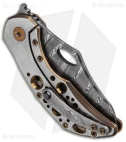 Olamic Cutlery Busker Semper Frame Lock Knife Jeweled Acid Rain (2.5" Damasteel) 6 Olamic Cutlery Busker Semper Frame Lock Knife Jeweled Acid Rain (2.5" Damasteel) -Blade Vault Olamic Cutlery Busker Semper FL Jeweled Acid Rain Damasteel BHQ 97065 jr side