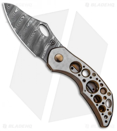 Olamic Cutlery Busker Semper Frame Lock Knife Jeweled Acid Rain (2.5" Damasteel) 1 Olamic Cutlery Busker Semper Frame Lock Knife Jeweled Acid Rain (2.5" Damasteel)