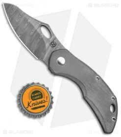 Olamic Cutlery Busker Semper Frame Lock Knife Kinetic Mist (2.5" Damasteel) -Blade Vault Olamic Cutlery Busker Semper FL Kinectic Mist Damasteel BHQ 97072 jr bottlecap