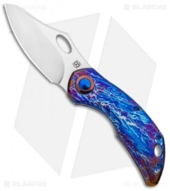 Olamic Cutlery Busker Semper Frame Lock Knife Purple Entropic (2.5" Satin)