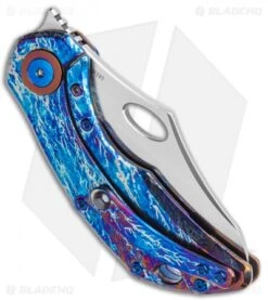 Olamic Cutlery Busker Semper Frame Lock Knife Purple Entropic (2.5" Satin) -Blade Vault Olamic Cutlery Busker Semper FL Purple Enthropic Satin BHQ 115944 jr side