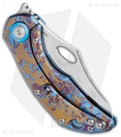 Olamic Cutlery Busker Semper Frame Lock Knife Splash Ano (2.5" Satin) -Blade Vault Olamic Cutlery Busker Semper FL Splash Ano Satin BHQ 115932 jr side