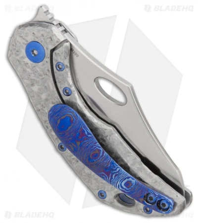 Olamic Cutlery Busker Semper Frame Lock Knife Frosted Ti W/ Mammoth (2.5" Satin) 2 Olamic Cutlery Busker Semper Frame Lock Knife Frosted Ti W/ Mammoth (2.5" Satin) - Image 2