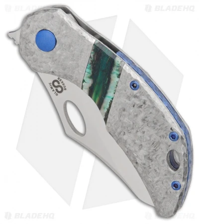 Olamic Cutlery Busker Semper Frame Lock Knife Frosted Ti W/ Mammoth (2.5" Satin) 3 Olamic Cutlery Busker Semper Frame Lock Knife Frosted Ti W/ Mammoth (2.5" Satin) - Image 3
