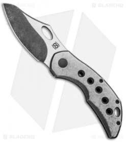 Olamic Cutlery Busker Semper Knife Frosty Ti/5 Holes (2.5" Dark SW)