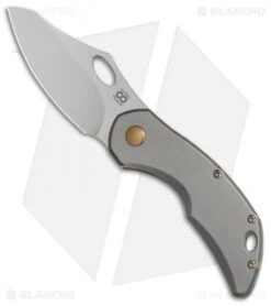 Olamic Cutlery Busker Semper Frame Lock Knife Gold Nugget Spacer (2.5" Satin)