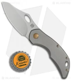 Olamic Cutlery Busker Semper Frame Lock Knife Gold Nugget Spacer (2.5" Satin) -Blade Vault Olamic Cutlery Busker Semper Gold Nugget spacer satin BHQ 81961 er bottlecap