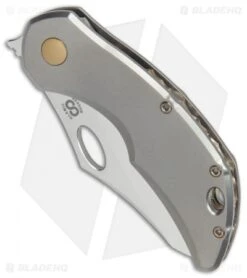 Olamic Cutlery Busker Semper Frame Lock Knife Gold Nugget Spacer (2.5" Satin) -Blade Vault Olamic Cutlery Busker Semper Gold Nugget spacer satin BHQ 81961 er spine