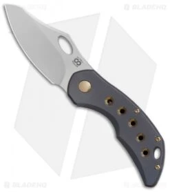 Olamic Cutlery Busker Semper Frame Lock Knife Kinetic Ocean + Holes (2.5" Satin)