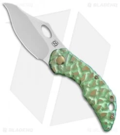 Olamic Cutlery Busker Vampo Knife Green/Gold VMolten Ti (2.5" Satin)