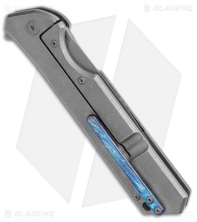 Olamic Cutlery Rainmaker Dagger Flipper Knife Entropic Blue/Ti (4.25" Dark SW) 3 Olamic Cutlery Rainmaker Dagger Flipper Knife Entropic Blue/Ti (4.25" Dark SW) - Image 3