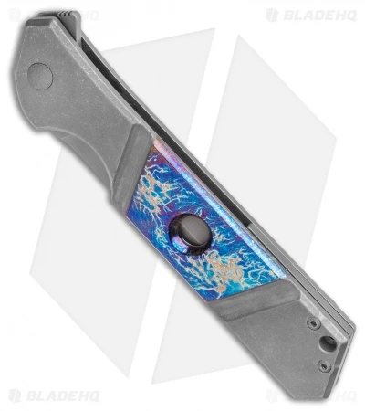 Olamic Cutlery Rainmaker Dagger Flipper Knife Entropic Blue/Ti (4.25" Dark SW) 2 Olamic Cutlery Rainmaker Dagger Flipper Knife Entropic Blue/Ti (4.25" Dark SW) - Image 2