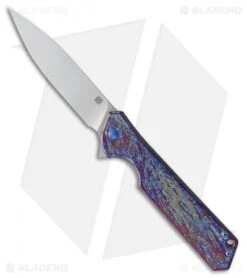 Olamic Cutlery Rainmaker Frame Lock Knife Entropic Ti/Blue HW (4.25" Satin)