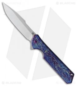 Olamic Cutlery Rainmaker Harpoon Knife Entropic Ti/Purple HW (4.25" Satin)
