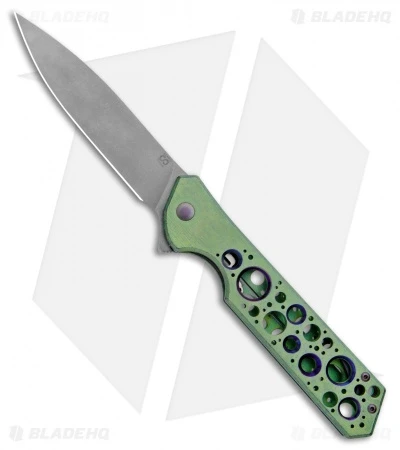 Olamic Cutlery Rainmaker Knife Green Kinetic Rainforest/Acid Rain Ti (4.25" SW) 1 Olamic Cutlery Rainmaker Knife Green Kinetic Rainforest/Acid Rain Ti (4.25" SW)