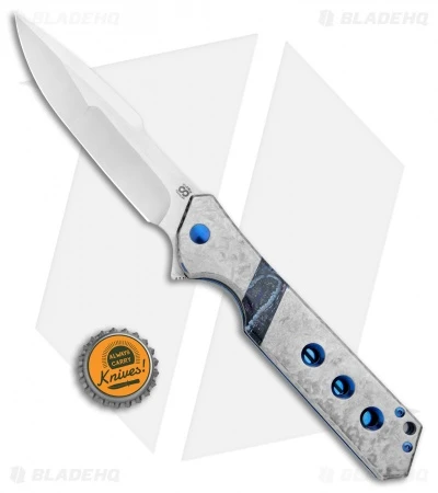 Olamic Cutlery Rainmaker Harpoon Knife Blue Mammoth Tooth (4.25" Satin Compound) 4 Olamic Cutlery Rainmaker Harpoon Knife Blue Mammoth Tooth (4.25" Satin Compound) - Image 4