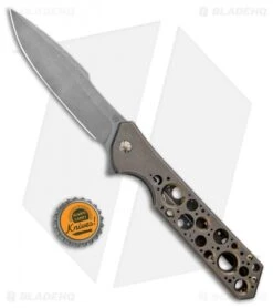 Olamic Cutlery Rainmaker Harpoon Knife Bronze Kinetic Acid Rain Ti (4.25" SW) -Blade Vault Olamic Cutlery Rainmaker Harpoon Bronze Kinetic Acid Rain Ti SW BHQ 101903 jr bottlecap