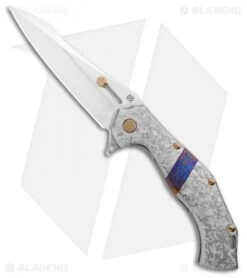 Olamic Cutlery Soloist Agent Frame Lock Knife Frosty/Timascus Clip (4.3" Satin)
