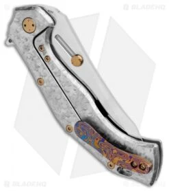 Olamic Cutlery Soloist Agent Frame Lock Knife Frosty/Timascus Clip (4.3" Satin) -Blade Vault Olamic Cutlery Solist Agent FL Frosty Timascus Clip Satin BHQ 103517 jr side