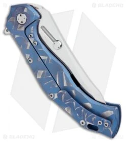 Olamic Cutlery Soloist Agent Frame Lock Knife Blue Seabed Titanium (4.3" Satin) 6 Olamic Cutlery Soloist Agent Frame Lock Knife Blue Seabed Titanium (4.3" Satin) -Blade Vault Olamic Cutlery Soloist Agent FL Blue Seabed Ti Satin BHQ 103511 jr side