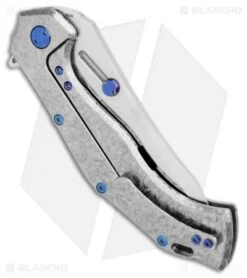 Olamic Cutlery Soloist Agent Frame Lock Knife Frosty Ti/Timascus (4.3" Satin) 6 Olamic Cutlery Soloist Agent Frame Lock Knife Frosty Ti/Timascus (4.3" Satin) -Blade Vault Olamic Cutlery Soloist Agent FL Frosty Ti Timascus Satin BHQ 103509 jr side