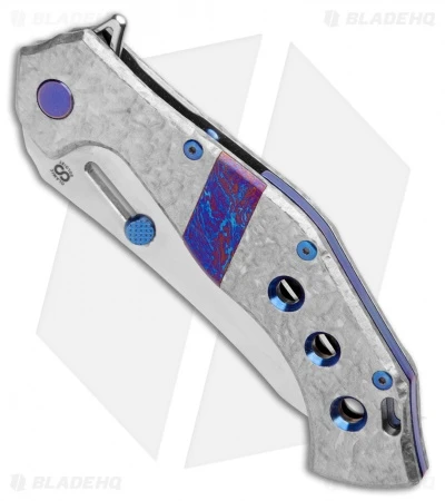 Olamic Cutlery Soloist Agent Frame Lock Knife Frosty Ti/Timascus (4.3" Satin) 2 Olamic Cutlery Soloist Agent Frame Lock Knife Frosty Ti/Timascus (4.3" Satin) - Image 2