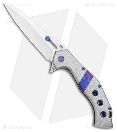 Olamic Cutlery Soloist Agent Frame Lock Knife Frosty Ti/Timascus (4.3" Satin) 1 Olamic Cutlery Soloist Agent Frame Lock Knife Frosty Ti/Timascus (4.3" Satin)
