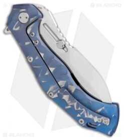 Olamic Cutlery Soloist Scout Frame Lock Knife Blue Seabed Titanium (4.3" Satin) -Blade Vault Olamic Cutlery Soloist Scout FL Blue Seabed Ti Satin BHQ 103510 jr side