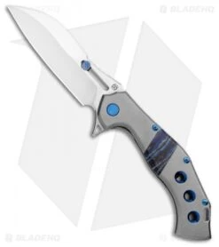 Olamic Cutlery Soloist Scout Frame Lock Knife Ti/Blue Mammoth Inlay (4.3" Satin)