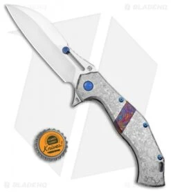 Olamic Cutlery Soloist Scout Frame Lock Knife Frosty/Timascus Clip (4.3" Satin) -Blade Vault Olamic Cutlery Soloist Scout FL Ti Frosty Timascus Clip Satin BHQ 103516 jr bottlecap