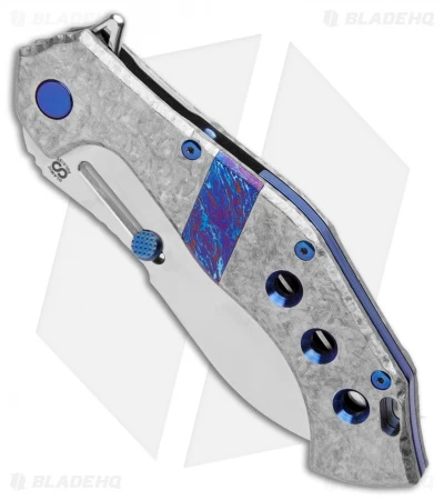 Olamic Cutlery Soloist Scout Frame Lock Knife Frosty Ti/Timascus (4.3" Satin) 2 Olamic Cutlery Soloist Scout Frame Lock Knife Frosty Ti/Timascus (4.3" Satin) - Image 2